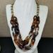 J. Crew Jewelry | J. Crew Tortoise Shell Link Necklace Rhinestone Chain | Color: Brown/Tan | Size: Os