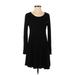 Lush Casual Dress - DropWaist: Black Solid Dresses - Women's Size Small