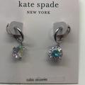 Kate Spade Jewelry | Kate Spade New Clear Cubic Zirconia Silver Hoop Earrings | Color: Silver | Size: 3/8" X 7/8"