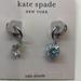 Kate Spade Jewelry | Kate Spade New Clear Cubic Zirconia Silver Hoop Earrings | Color: Silver | Size: 3/8" X 7/8"