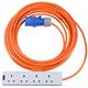 All Lengths 16 AMP to 4 Gang 13 AMP UK Socket 4 Way 16A Caravan Hook Up Extension Lead Motorhome Mains Hook Up 1.5mm 3183Y Orange Cable (25m)