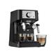 De'Longhi Stilosa Manual Espresso Machine, Latte & Cappuccino Maker, 15 Bar Pump Pressure + Milk Frother Steam Wand, Black/Stainless, EC260BK