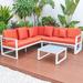 Orren Ellis Chelsea 3 Piece Sectional Seating Group w/ Cushions Metal in Orange | 25.59 H x 82.68 W x 57.09 D in | Outdoor Furniture | Wayfair