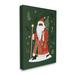 The Holiday Aisle® Festive Santa Claus Figure Green Christmas Holiday Canvas/Metal in Green/Red | 40 H x 30 W x 1.5 D in | Wayfair