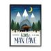 Loon Peak® Alei Little Man Cave Sign Bears Walking by Mountains Art Canvas in Blue/Green | 30 H x 24 W x 1.5 D in | Wayfair