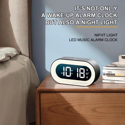Réveil numérique à LED avec commande vocale Design de veilleuse horloges de bureau décoration de