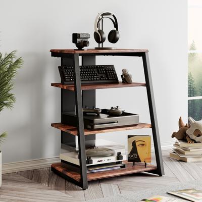 FITUEYES 4-Tier Media Console Corner Stand AV Record Player Stand