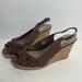 American Eagle Outfitters Shoes | American Eagle Brown Wedge Sandal Heels Size 9 Women’s With Ruffles | Color: Brown/Tan | Size: 9