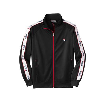 Men's Big & Tall Taped Logo Track Jacket by FILA in Black (Size 4XLT)