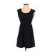 Uniqlo Casual Dress - A-Line Scoop Neck Sleeveless: Black Solid Dresses - Women's Size Small