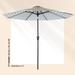 Tempera 9Ft Auto Tilt Crank Umbrella Oatmeal in Gray/Brown | Wayfair 827-8SAT-Beige Taupe Stripe