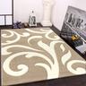 Designer Teppich mit Konturenschnitt Modern Beige Creme 60x110 cm - Paco Home