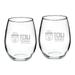 College of New Jersey Lions 21oz. 2-Piece Stemless Wine Glass Set