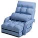 Folding Lazy Floor Chair Sofa with Armrests and Pillow - 22" x 26" x 29" (L x W x H)
