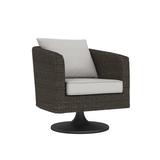 Bernhardt Newport Swivel Patio Chair w/ Cushions Wicker/Rattan in Gray | 31.5 H x 38.5 W x 29.5 D in | Wayfair O2002S_6503-010