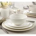 Gracie Oaks Natoma 16 Piece Dinnerware Set, Service for 4 Bone China/Ceramic in White | Wayfair AM02584