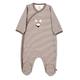 Sterntaler Baby Jungen Strampler GOTS Einteiler Emmi Strampler - Strampler Baby, Babystrampler - aus geringeltem Single Jersey - braun, 74