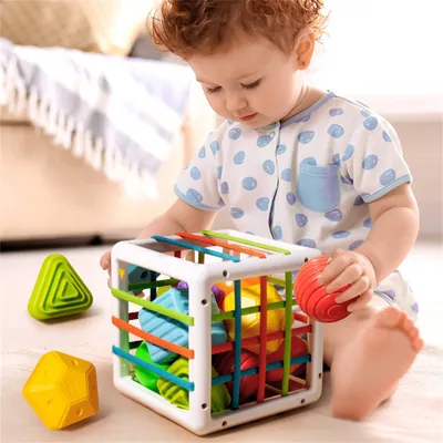 Jeu de tri de blocs de formes colorées pour enfants jouets d'apprentissage Montessori pour bébés