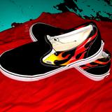 Vans Shoes | Black With Flames Men Van Shoes | Color: Black | Size: 10.5