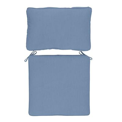 Replacement Seat and Back Cushion with Zipper - 26x42 - Fast Dry, Canvas Cornflower Sunbrella - Ballard Designs