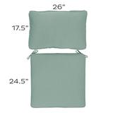 Replacement Seat and Back Cushion with Zipper - 26x42 - Box Edge, Canvas Taupe Sunbrella - Ballard Designs Canvas Taupe Sunbrella - Ballard Designs