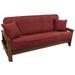 Highland Dunes Box Cushion Futon Slipcover Microfiber/Microsuede in Red/Brown | 75 H x 52 W x 54 D in | Wayfair 6387918CF0A544CEB5A41F842218507A