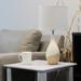 Orren Ellis Quinebaug 19" Table Lamp Porcelain/Fabric in White/Brown | 19 H x 9.45 W x 9.45 D in | Wayfair 3C1C9960F3974D30BF62956692C668FA