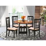 Winston Porter Aggappera Drop Leaf Solid Wood Rubberwood Dining Set Wood/Upholstered in Black | Wayfair 2C01F33EF22C4AE5A7DE80A960C77213