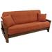 Highland Dunes Box Cushion Futon Slipcover Microfiber/Microsuede in Red/Brown | 75 H x 52 W x 54 D in | Wayfair 13CB635C036B44F9B1F3F01B23423B10