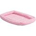 MidWest Homes for Pets Double Bolster Pet Bed Polyester/Fleece in Pink/White | 4 H x 36 W x 21 D in | Wayfair 40336-PS
