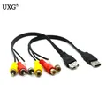 Adaptateur USB mâle vers 3 RCA femelle 1 pièce convertisseur audio vidéo AV A/V câble USB vers