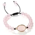 Bracelet de perles en pierre naturelle pour femmes en cristal rose Quartz naturel Reiki breloque