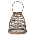 Gerson 45660 - 13.4" Distressed Lantern with Glass Tube