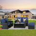 6-piece Rattan Wicker Set,Outdoor Sectional Sofa