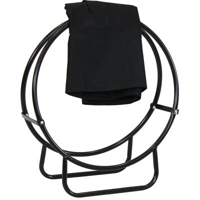 Sunnydaze Firewood Log Hoop Black Steel Easy Access Storage - Multiple Sizes