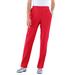 Plus Size Women's Straight-Leg Soft Knit Pant by Roaman's in Vivid Red (Size 2X) Pull On Elastic Waist