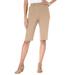 Plus Size Women's Soft Knit Bermuda Short by Roaman's in New Khaki (Size 3X)