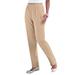 Plus Size Women's Straight-Leg Soft Knit Pant by Roaman's in New Khaki (Size 3X) Pull On Elastic Waist