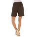 Plus Size Women's Soft Knit Short by Roaman's in Chocolate (Size 3X)