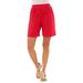 Plus Size Women's Soft Knit Short by Roaman's in Vivid Red (Size 2X)