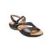 Wide Width Women's Riva Sandals by Trotters in Black (Size 9 1/2 W)