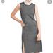 Zara Dresses | Gray Knit Faux Leather Trim Sleeveless Sheath Work/Office Dress | Color: Black/Gray | Size: S