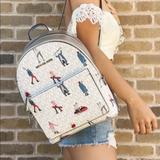 Michael Kors Bags | Michael Kors Jet Set Girls Adina Medium Backpack Signature Bright White Mk Multi | Color: Gray/White | Size: Os