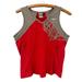 Nike Tops | Nike Dri-Fit Women's Red & Gray Sleeveless Mesh Shirt Large Rare Tribal Design | Color: Gray/Red | Size: L