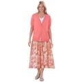 Plus Size Women's Lightweight Short Sleeve V-Neck Cardigan by Woman Within in Sweet Coral (Size S)