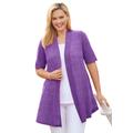 Plus Size Women's Lightweight Open Front Cardigan by Woman Within in Pretty Violet (Size M) Sweater