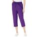 Plus Size Women's Seersucker Capri Pant by Woman Within in Purple Orchid (Size 24 W)