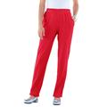 Plus Size Women's Straight-Leg Soft Knit Pant by Roaman's in Vivid Red (Size 4X) Pull On Elastic Waist