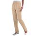 Plus Size Women's Straight-Leg Soft Knit Pant by Roaman's in New Khaki (Size 6X) Pull On Elastic Waist