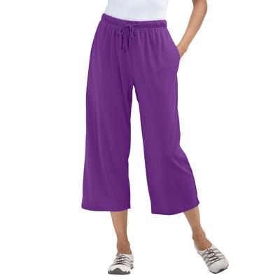 Plus Size Women's Sport Knit Capri Pant by Woman Within in Purple Orchid (Size S)